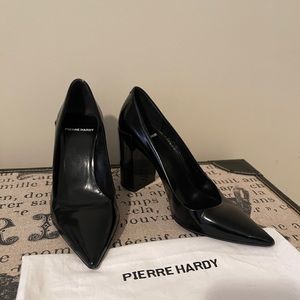 Pierre Hardy Patent Leather Block Heel Pumps